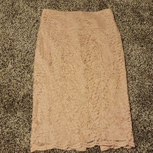 Pink lace skirt